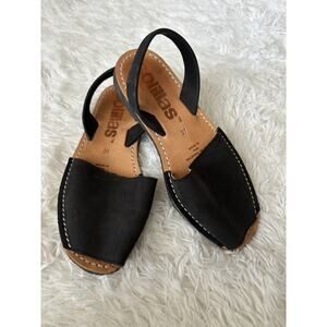 Solillas women's sz. 37 Balearic Islands black sandals. Pretty, exc. condition